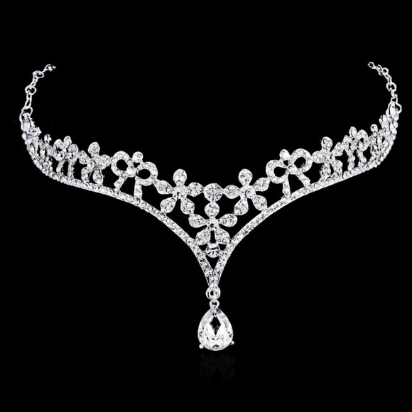 SILVER Headpiece Wedding Bridal Tiaras WOMEN 1 - Picture 3 of 3